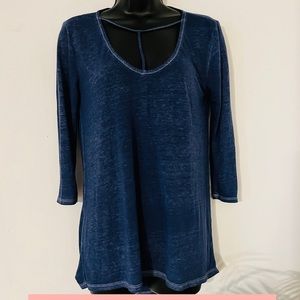 SO Authentic American Heritage 3/4 sleeve blue see through light material Small